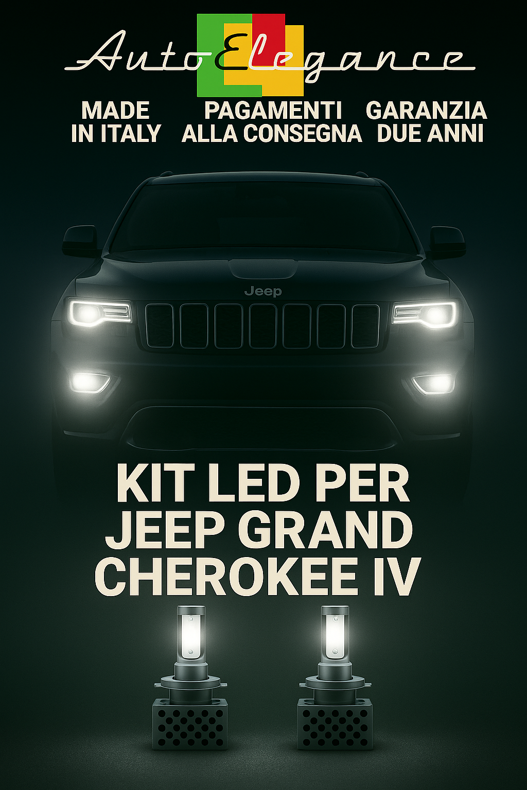 🔥KIT LED D1S 6000K Anabbaglianti + Fendinebbia per Jeep Grand Cherokee IV 🔥