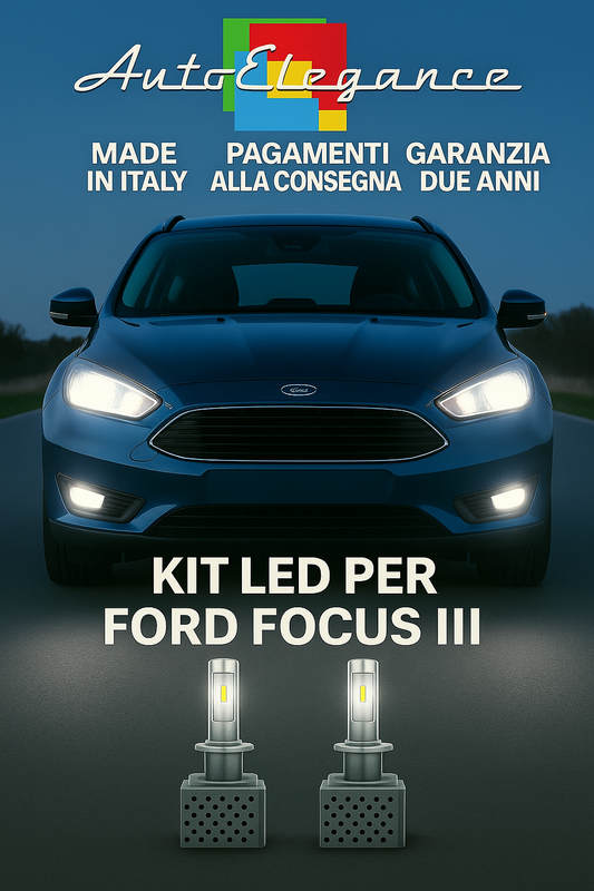 🔥KIT LED D3S 6000K BIANCO Anabbaglianti + Fendinebbia per Ford Focus III 🔥