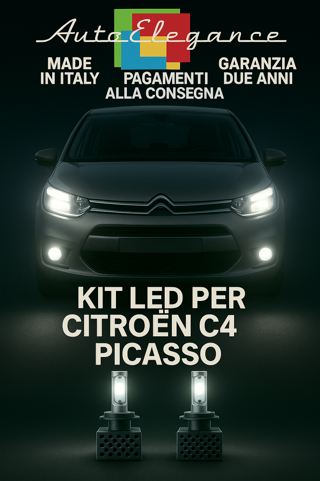 🔥KIT LED D5S 6000K Anabbaglianti + Fendinebbia per Citroën C4 Picasso🔥