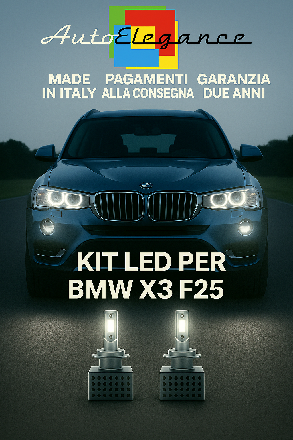 🔥 KIT LED D1S 6000K BIANCO Anabbaglianti + Fendinebbia per BMW X3 F25 🔥