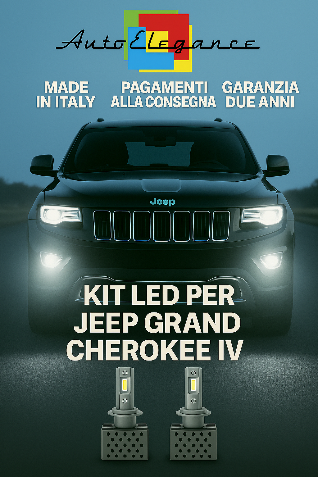 🔥KIT LED D3S 6000K BIANCO Anabbaglianti + Fendinebbia per Jeep Grand Cherokee🔥