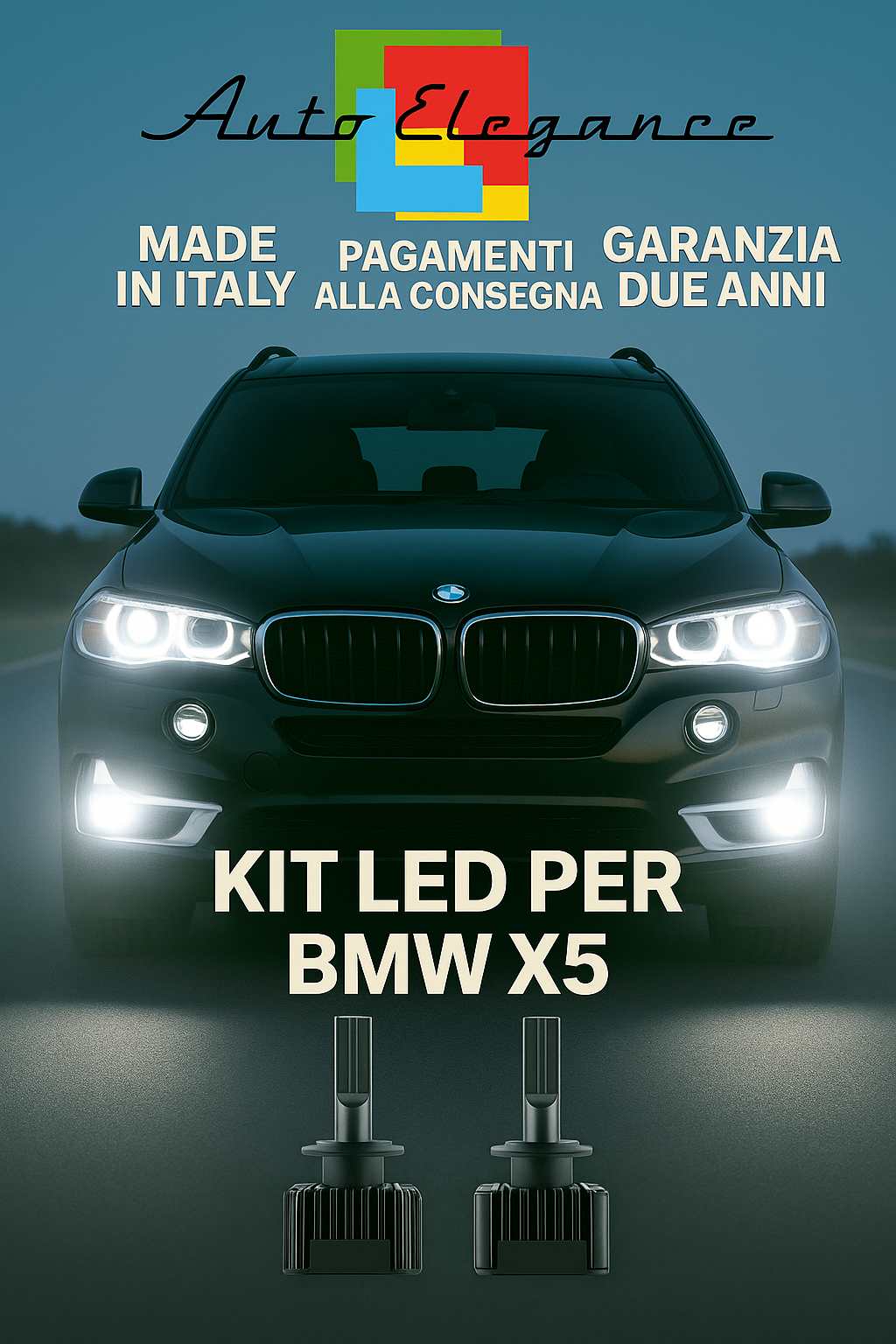 🔥 KIT LED D1S 6000K BIANCO CANBUS Anabbaglianti + Fendinebbia per BMW X5 🔥