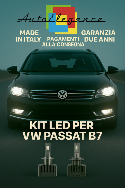 🔥 KIT LED D3S 6000K BIANCO CANBUS Anabbaglianti per VW Passat B7 🔥