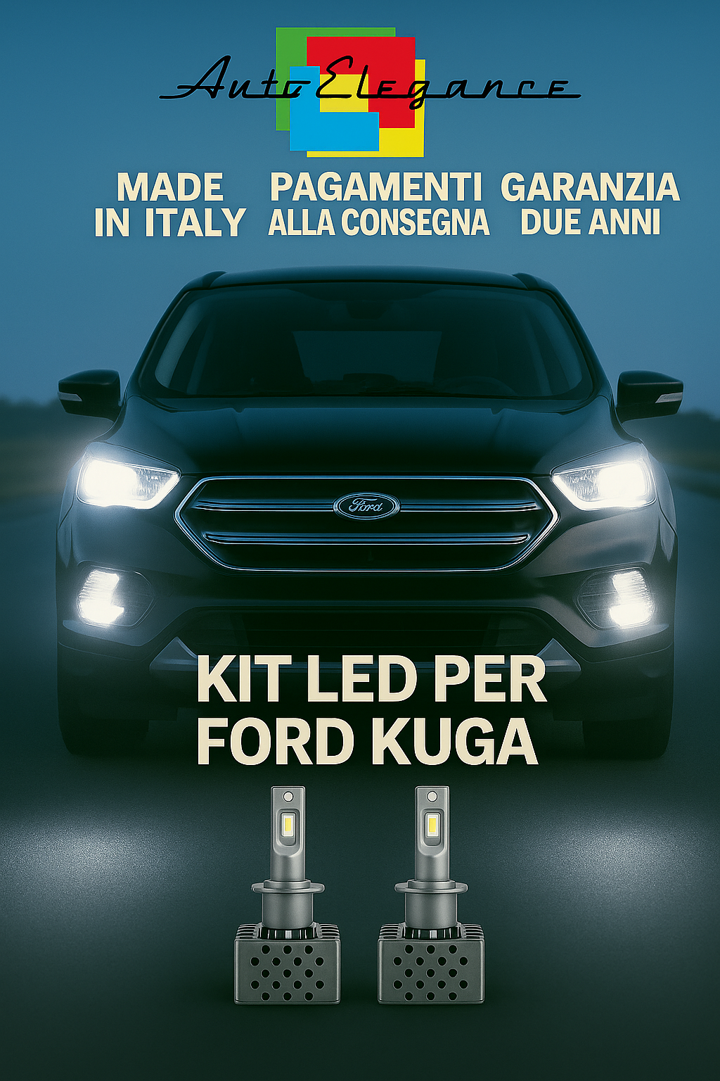 🔥 KIT LED D1S 6000K BIANCO CANBUS Anabbaglianti per Ford Kuga 🔥