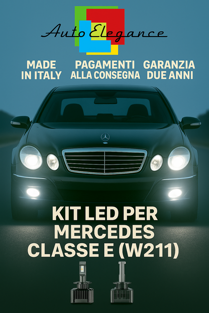 🔥 KIT LED D1S 6000K BIANCO Anabbaglianti + Fendinebbia per Mercedes Classe E 🔥