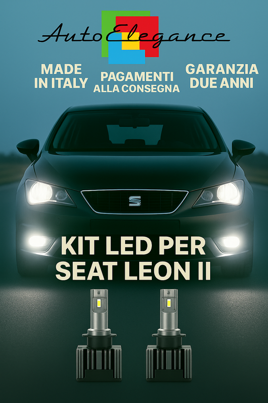 🔥 KIT LED D1S 6000K BIANCO Anabbaglianti + Fendinebbia per SEAT Leon II 🔥