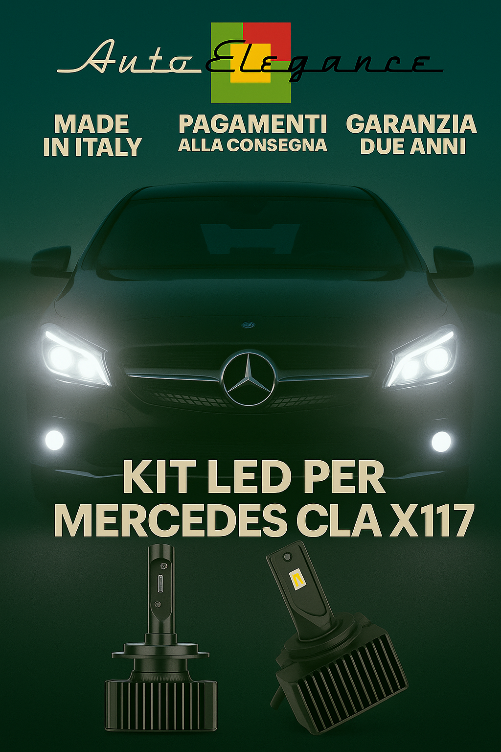 🔥 KIT LED D3S 6000K BIANCO CANBUS Anabbaglianti per Mercedes CLA X117 🔥