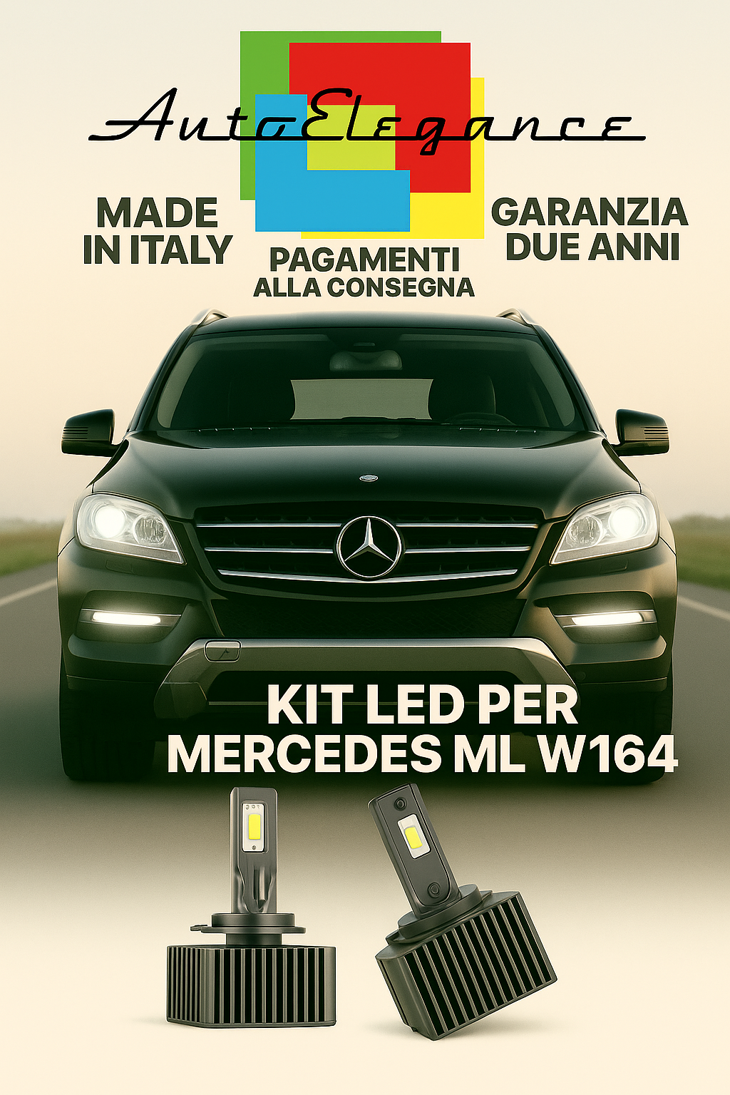 🔥 KIT LED D1S 6000K BIANCO CANBUS Anabbaglianti per Mercedes ML W164 🔥
