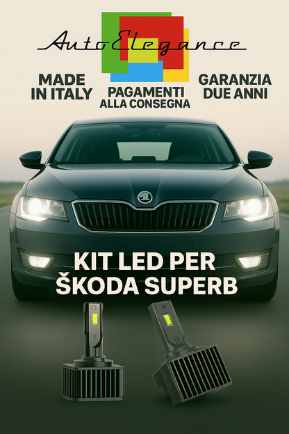 🔥KIT LED D3S 6000K BIANCO Anabbaglianti per Škoda Superb 🔥