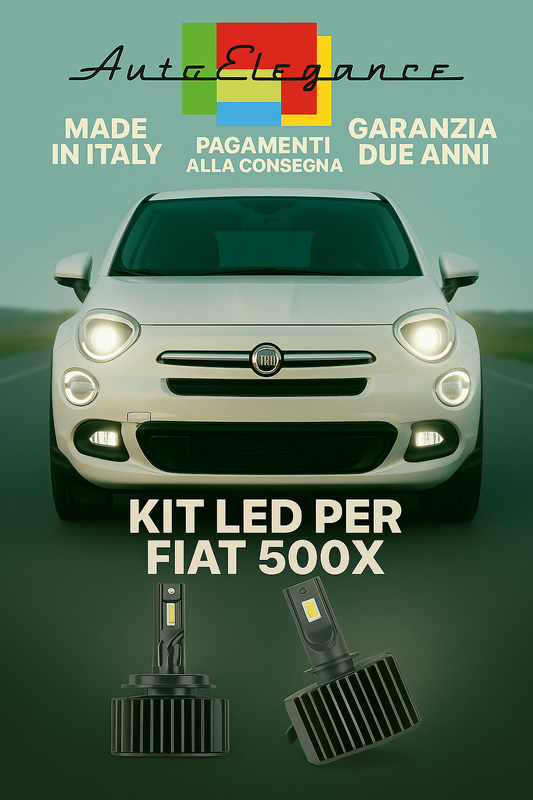🔥 KIT LED D5S 6000K BIANCO CANBUS Anabbaglianti per Fiat 500X 🔥