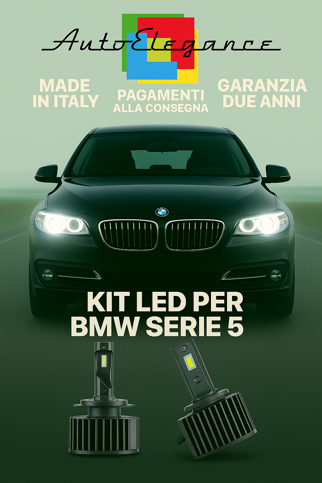 🔥 KIT LED D1S 6000K BIANCO Anabbaglianti + Fendinebbia per BMW Serie 5 🔥