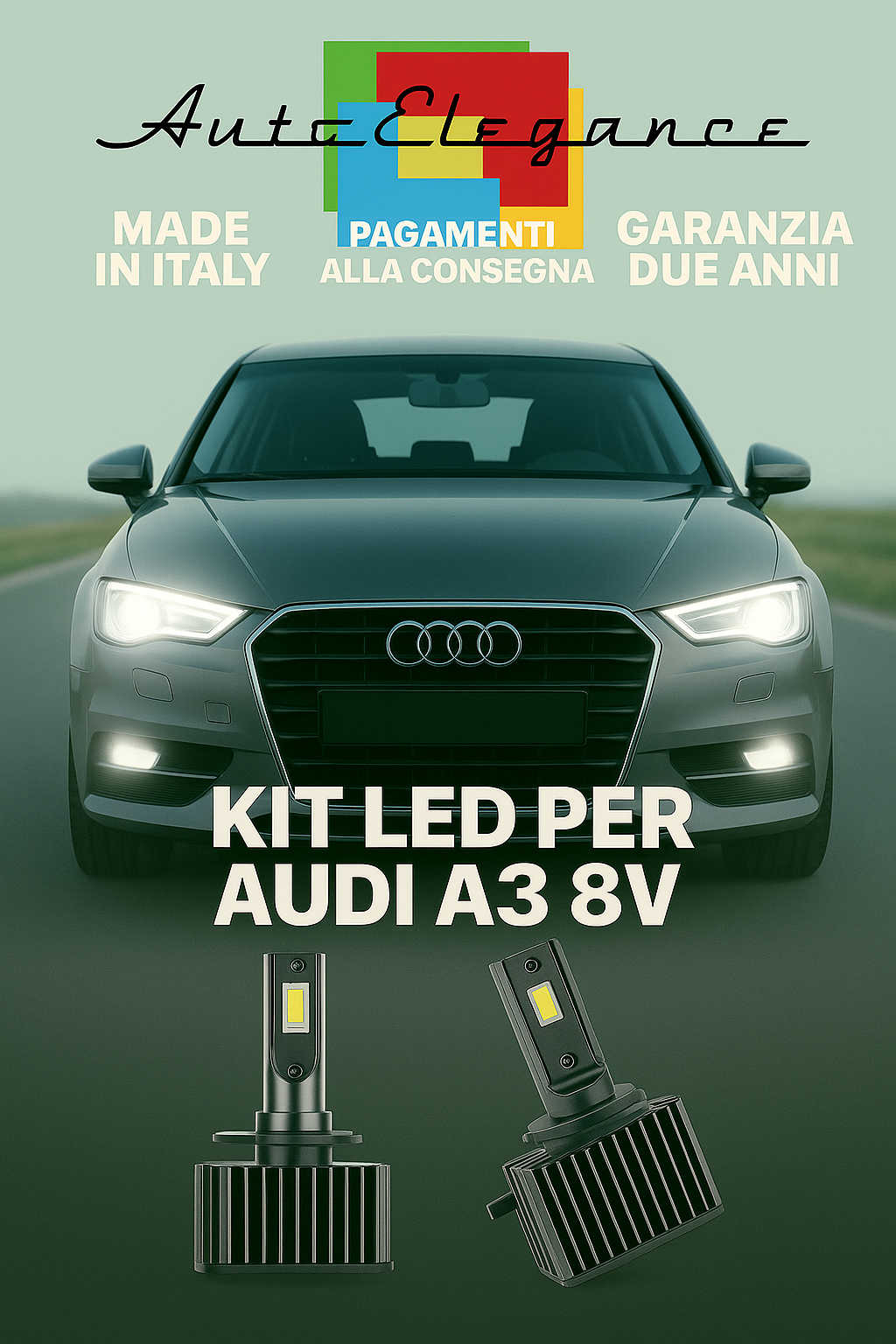 🔥 KIT LED D5S 6000K BIANCO CANBUS Anabbaglianti per Audi A3 8V 🔥