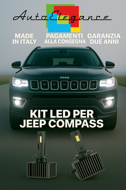 🔥 KIT LED D5S 6000K BIANCO CANBUS Anabbaglianti per Jeep Compass 🔥