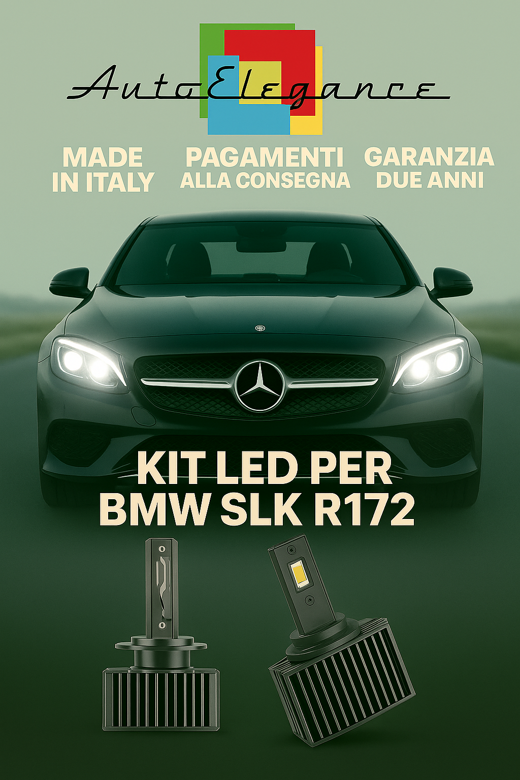 🔥 KIT LED D1S 6000K BIANCO Anabbaglianti + Fendinebbia per Mercedes SLK R172 🔥