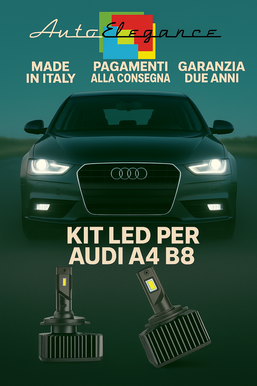 🔥 KIT LED D3S 6000K BIANCO CANBUS Anabbaglianti per Audi A4 B8 🔥