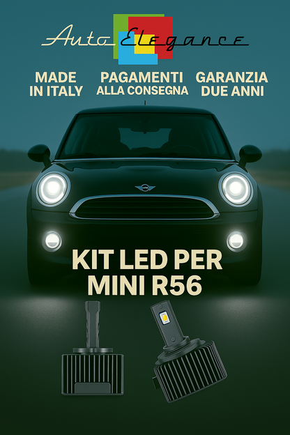 🔥 KIT LED D1S 6000K BIANCO CANBUS Anabbaglianti + Fendinebbia per MINI R56 🔥