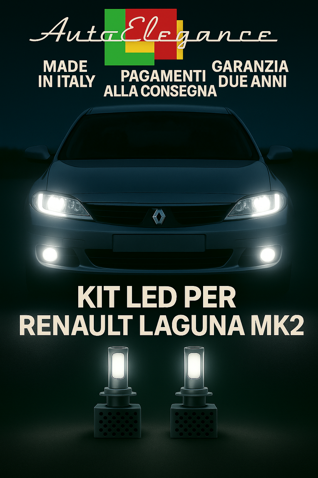 🔥KIT LED D1S 6000K Anabbaglianti + Fendinebbia per Renault Laguna MK2 🔥