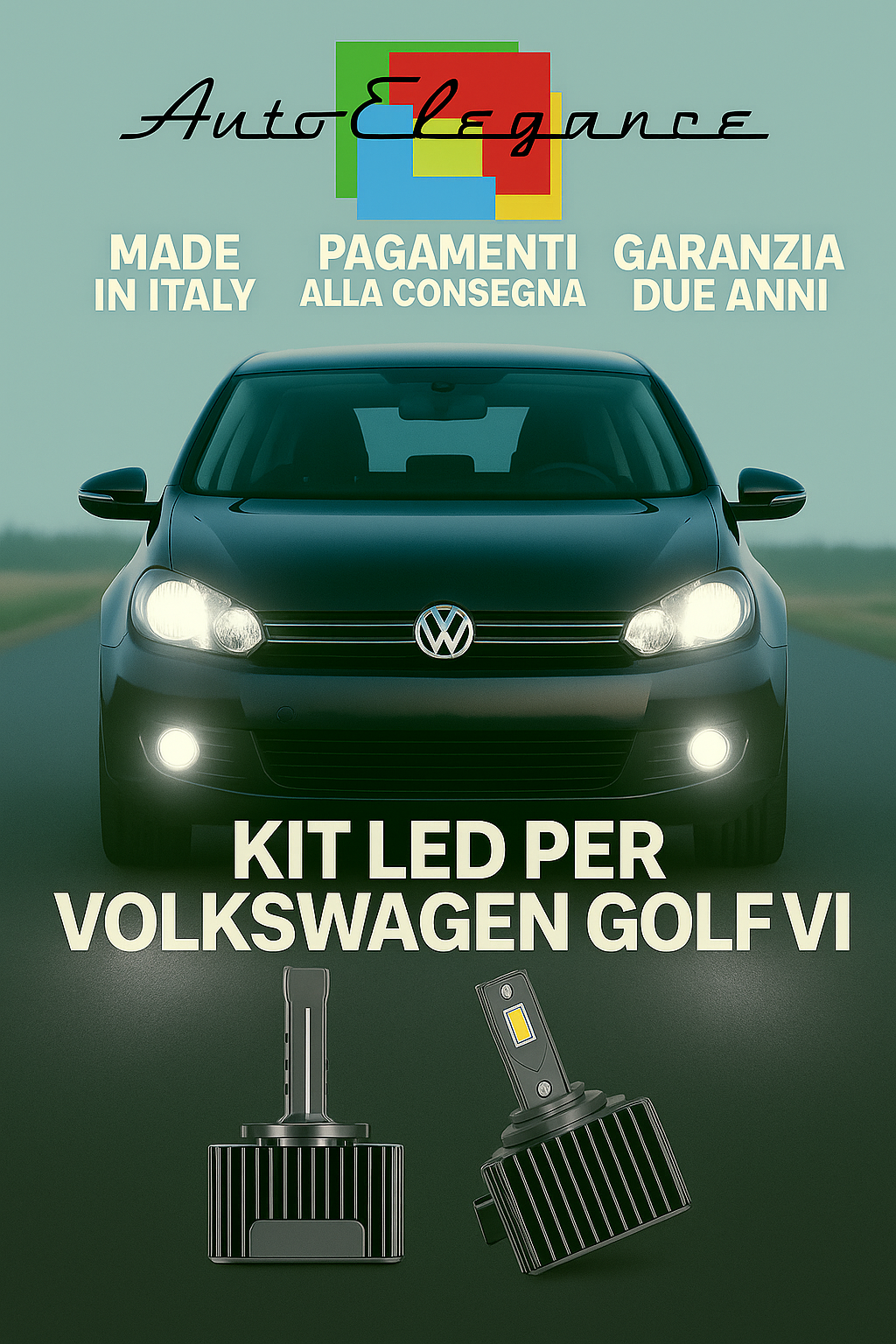 🔥 KIT LED D1S 6000K BIANCO CANBUS Anabbaglianti per VW Golf VI 🔥