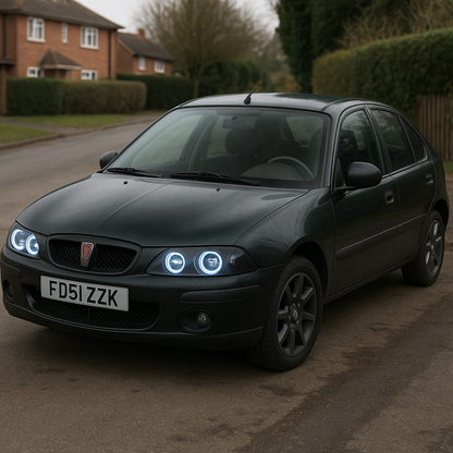 ⭐FARI ANTERIORI OCCHI D'ANGELO NERO ADATTO PER ROVER 200/25 11.95-05⭐