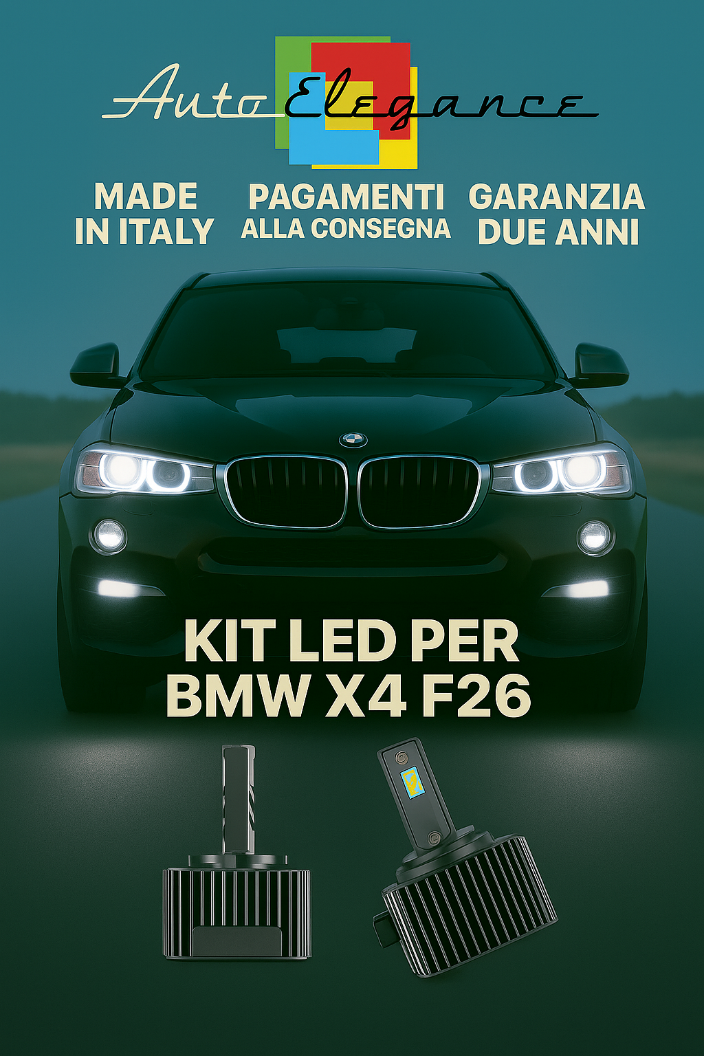 🔥 KIT LED D1S 6000K BIANCO CANBUS Anabbaglianti + Fendinebbia per BMW X4 🔥