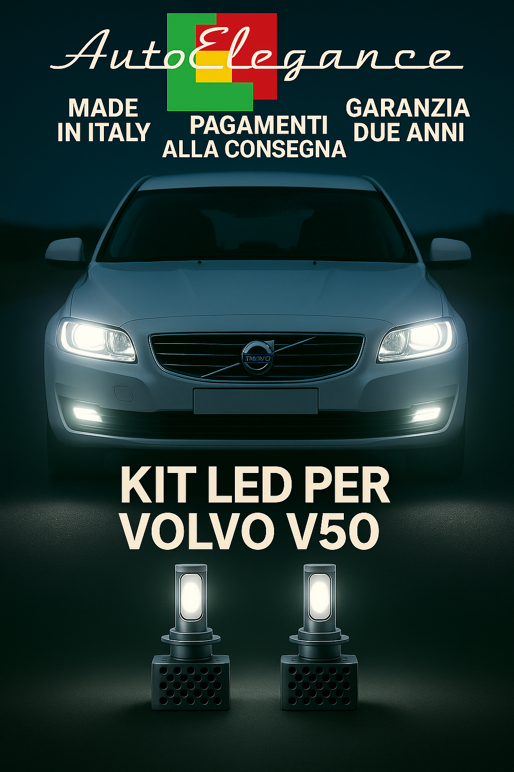 🔥KIT LED D1S 6000K Anabbaglianti + Fendinebbia per Volvo V50 | Bianco CANBUS🔥