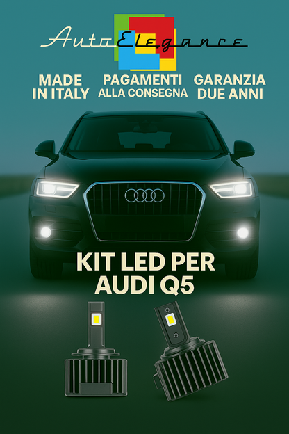 🔥 KIT LED D3S 6000K BIANCO CANBUS Anabbaglianti + Fendinebbia per Audi Q5 🔥
