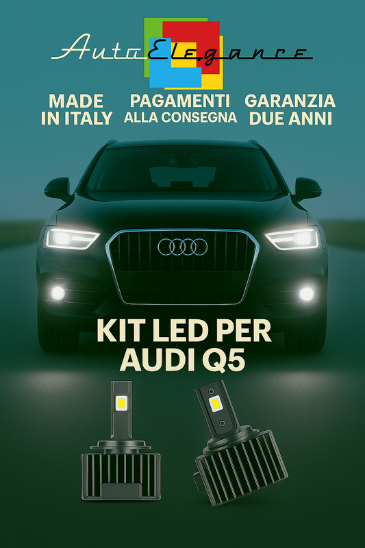 🔥 KIT LED D3S 6000K BIANCO CANBUS Anabbaglianti + Fendinebbia per Audi Q5 🔥