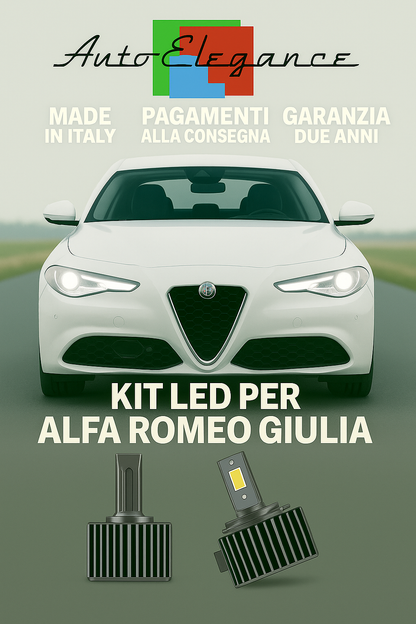 🔥 KIT LED D3S 6000K BIANCO Anabbaglianti + Fendinebbia per Alfa Romeo Giulia 🔥
