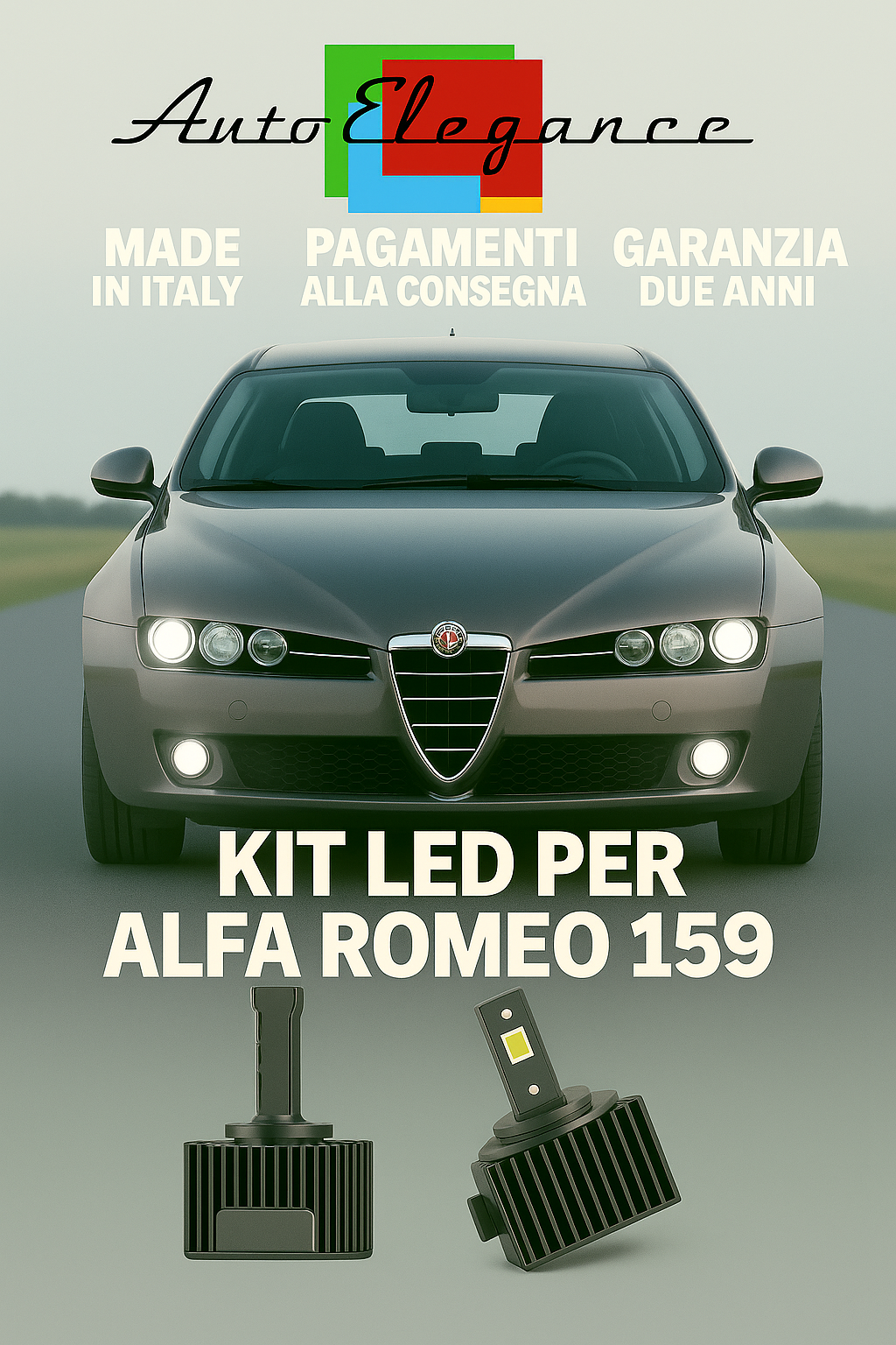🔥 KIT LED D1S 6000K BIANCO Anabbaglianti + Fendinebbia per Alfa Romeo 159 🔥