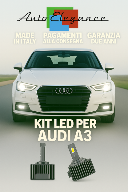 🔥 KIT LED D5S 6000K BIANCO CANBUS Anabbaglianti per Audi A3 🔥