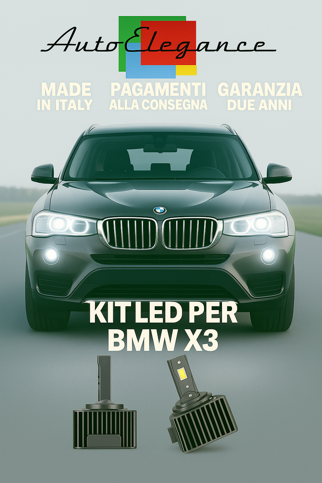 🔥 KIT LED D1S 6000K BIANCO CANBUS Anabbaglianti + Fendinebbia per BMW X3 🔥