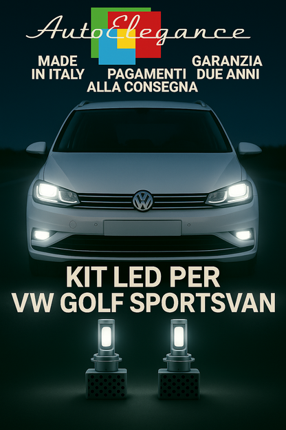 🔥KIT LED D3S 6000K Anabbaglianti + Fendinebbia per VW Golf Sportsvan 🔥