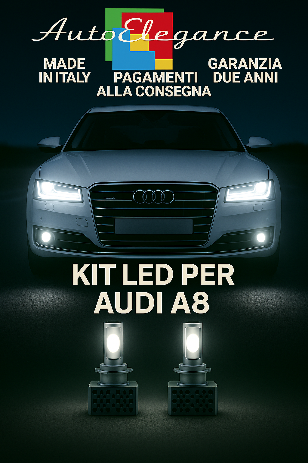 🔥KIT LED D3S 6000K Anabbaglianti + Fendinebbia per Audi A8 | Bianco CANBUS🔥