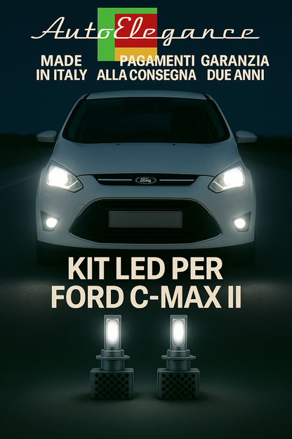 🔥KIT LED D3S 6000K Anabbaglianti + Fendinebbia per Ford C-MAX II 🔥