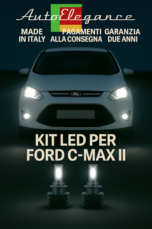 🔥KIT LED D3S 6000K Anabbaglianti + Fendinebbia per Ford C-MAX II 🔥