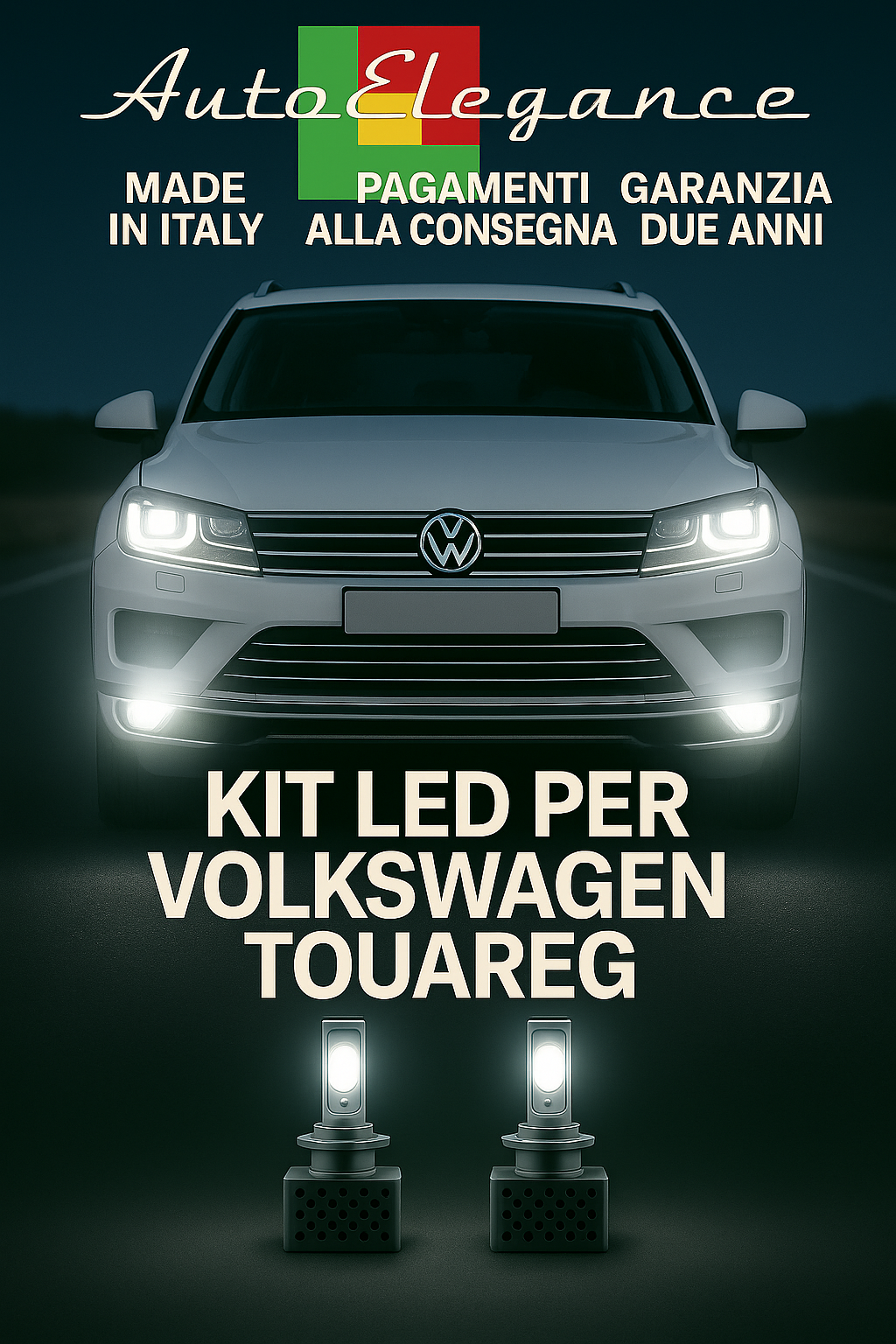 🔥KIT LED D3S 6000K Anabbaglianti + Fendinebbia per VW Touareg | Bianco CANBUS🔥