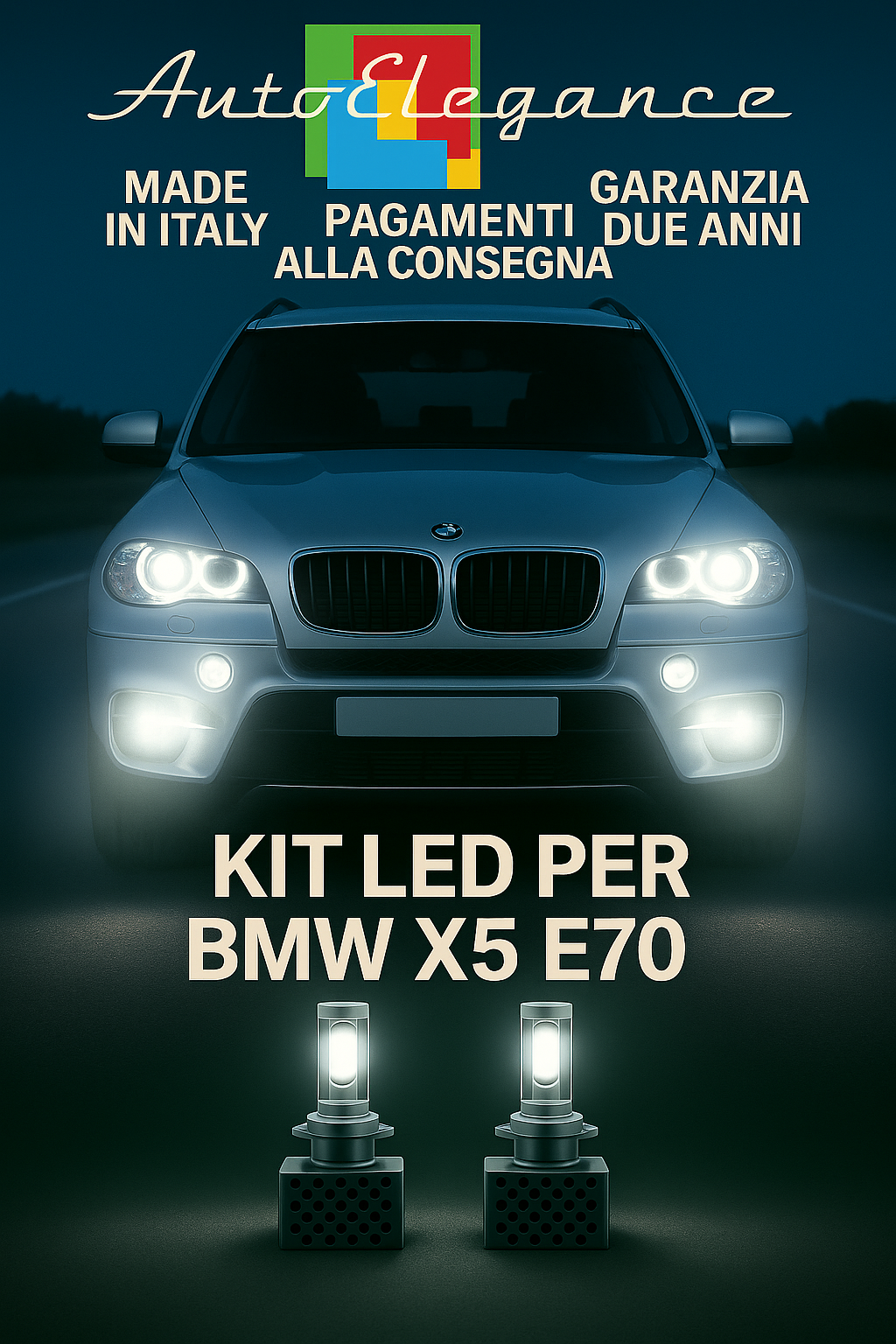✨KIT LED D1S 6000K Anabbaglianti + Fendinebbia per BMW X5 E70 | Bianco CANBUS✨