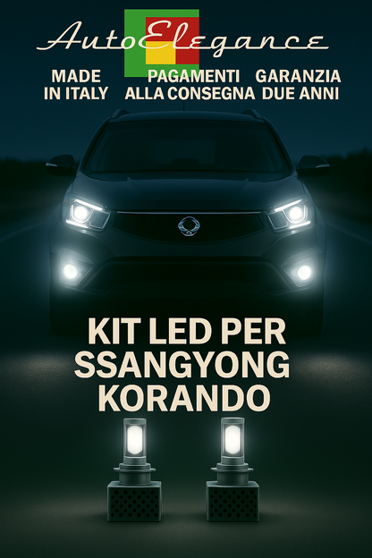 🔷 KIT LED D5S 6000K Anabbaglianti per SSANGYONG KORANDO | Bianco CANBUS 🔷