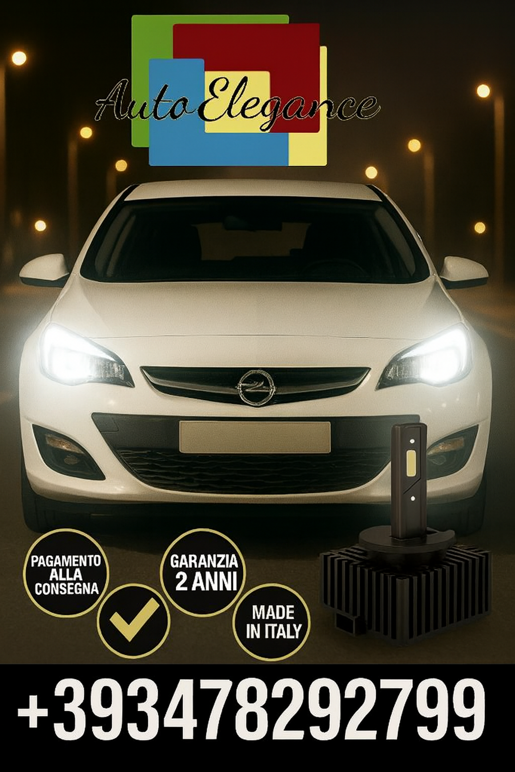 ⭐KIT LED D1S 6000K BIANCO CANBUS – Anabbaglianti per Opel Astra J⭐