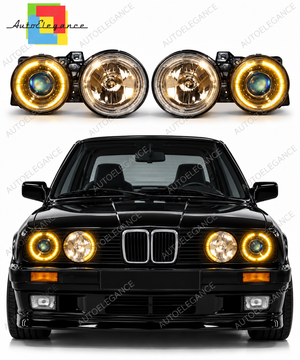 BODYKIT E36 + COUPE REAR LIGHTS WITH WHITE INDICATOR