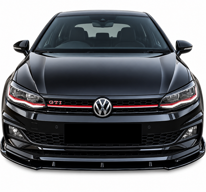 💕 Splitter Adatto per VW Polo AW1 17+ Look Standard EVO Nero Lucido 💕