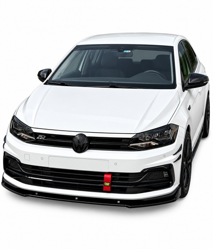 💕 Splitter Adatto per VW Polo AW1 17+ Look Standard EVO Nero Lucido 💕