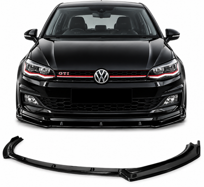 💕 Splitter Adatto per VW Polo AW1 17+ Look Standard EVO Nero Lucido 💕