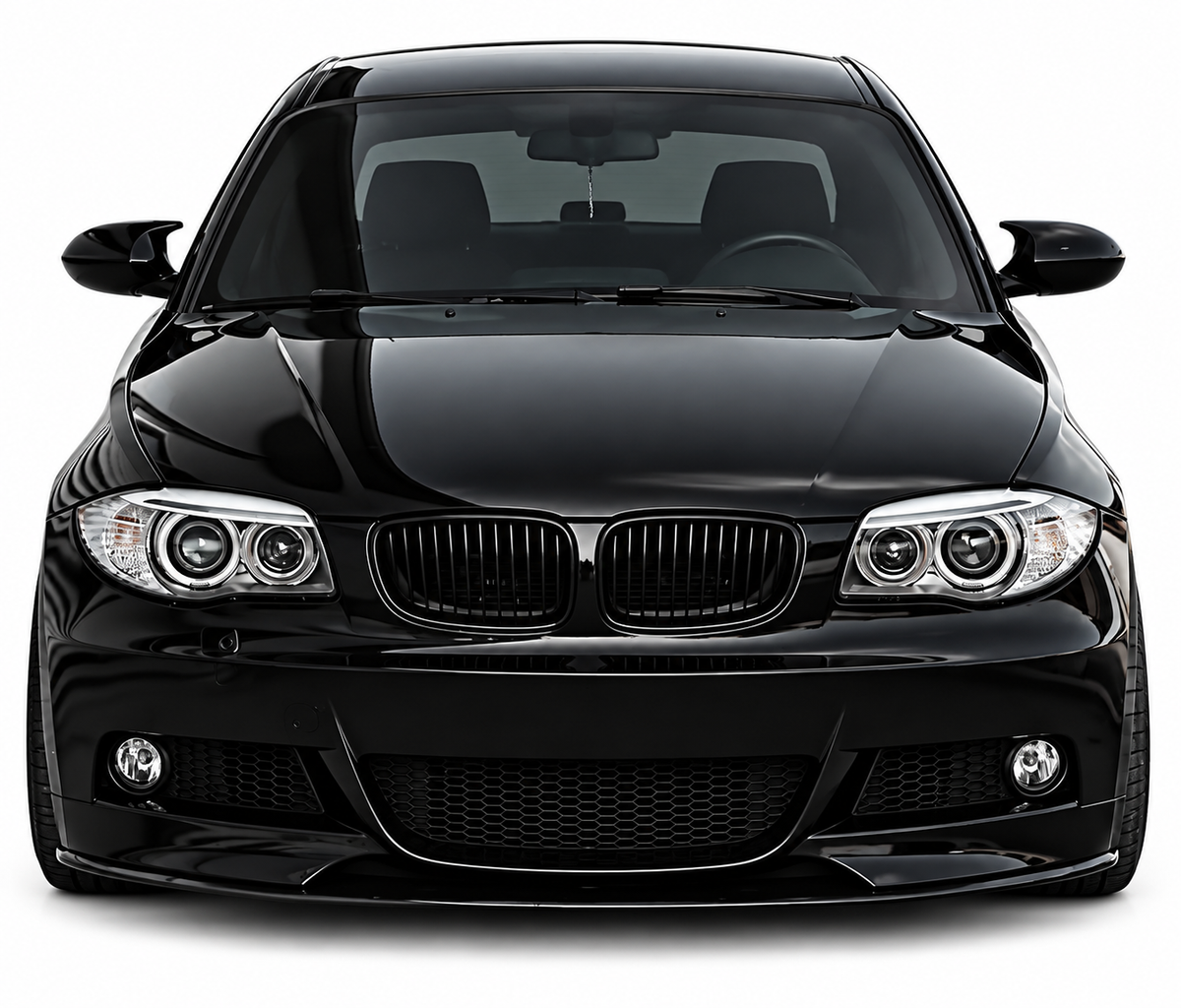 💕 Spoiler Lip Anteriore Adatto per BMW E82 E88 M-Sport Nero Lucido 💕