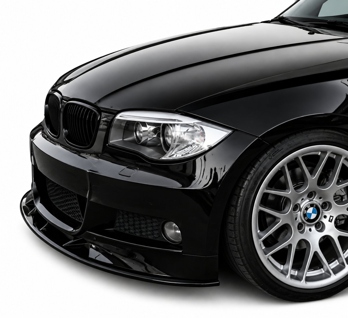 💕 Spoiler Lip Anteriore Adatto per BMW E82 E88 M-Sport Nero Lucido 💕