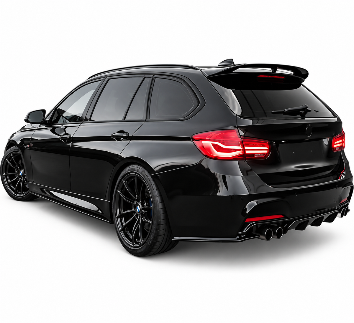 💕 Flaps Splitter Posteriori Adatti per BMW F30 F31 M-Pack Nero Lucido WR 💕
