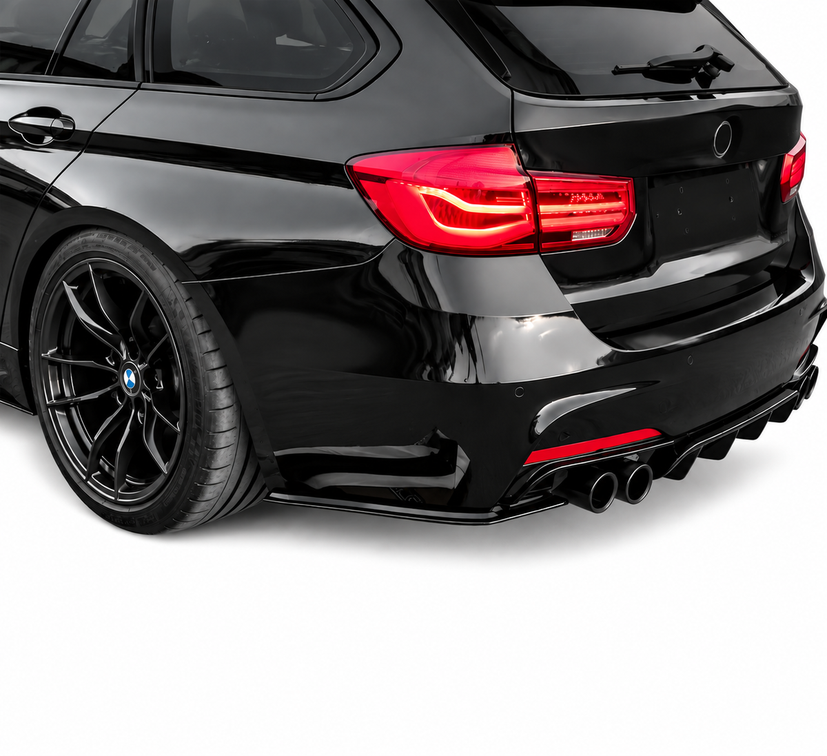 💕 Flaps Splitter Posteriori Adatti per BMW F30 F31 M-Pack Nero Lucido WR 💕