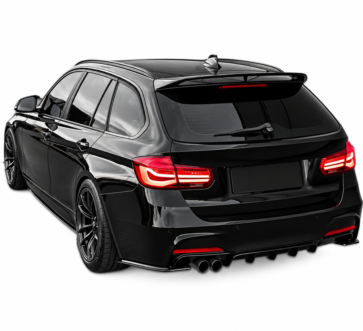 💕 Flaps Splitter Posteriori Adatti per BMW F30 F31 M-Pack Nero Lucido WR 💕