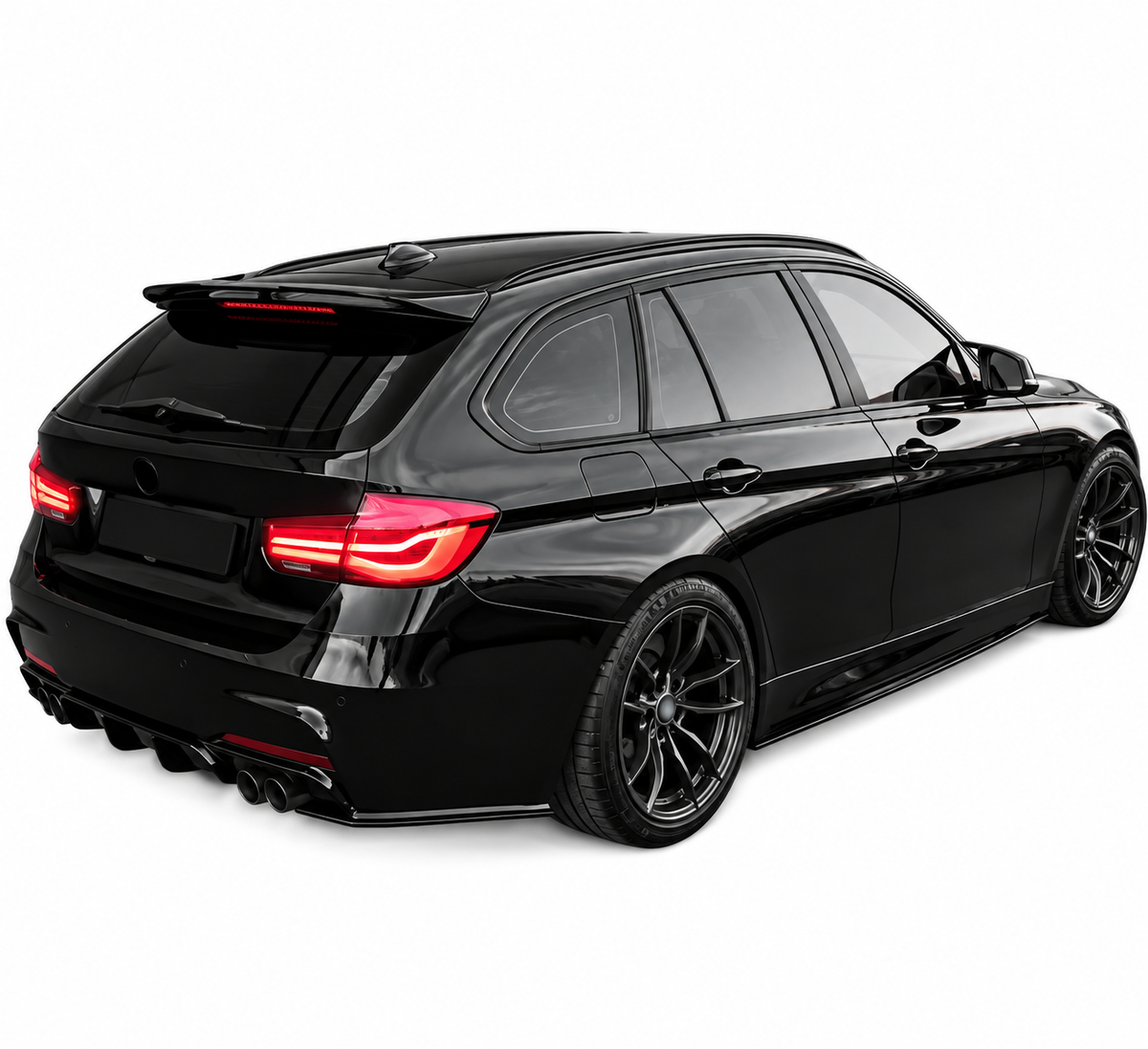 💕 Estensioni Minigonne Adatte per BMW F30 F31 11-18 Nero Lucido Performance 💕