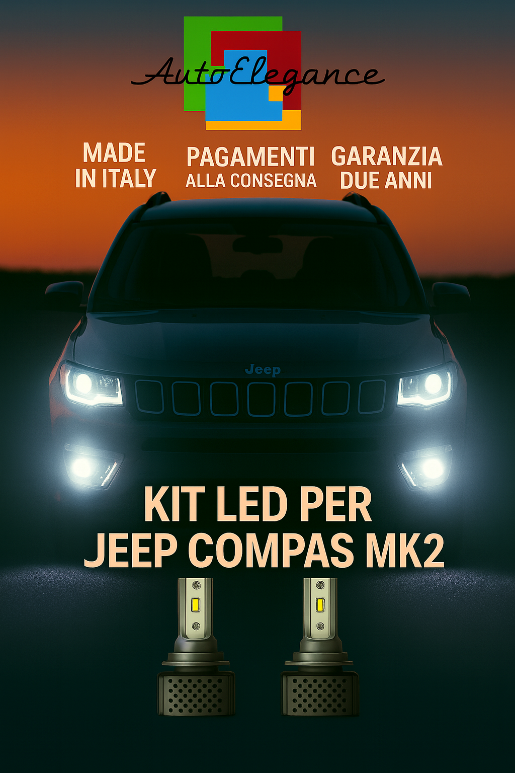 💫KIT LED D3S 6000K BIANCO CANBUS – Anabbaglianti per Jeep Compass MK2💫